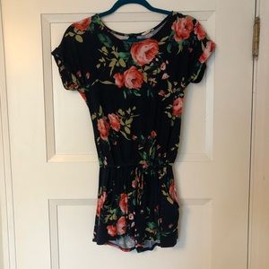 Navy Floral Romper